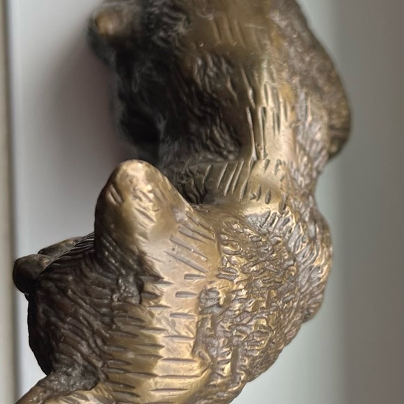 Vintage Brass Cat Kitten Figurine Statue Feline Animal Patina Detailed 4" tall - Picture 2 of 6